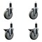 Service Caster 5'' Gray Poly Wheel Swivel 1-1/4'' Expanding Stem Caster Set 2 Brakes, 4PK SCC-EX20S514-PPUB-2-PLB-2-114 - alternate 1